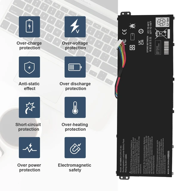 Alt view image 5 of 7 - AC14B8K Battery for Acer CB3-111 V3-371 E3-111 E3-112 ES1-111 ES1-131 ES1-311 ES1-331 ES1-511 ES1-512 ES1-520 ES1-521 ES1-531 ES1-731 E5-771 R3-131T R5-431T R5-471T R7-371T R7-372T