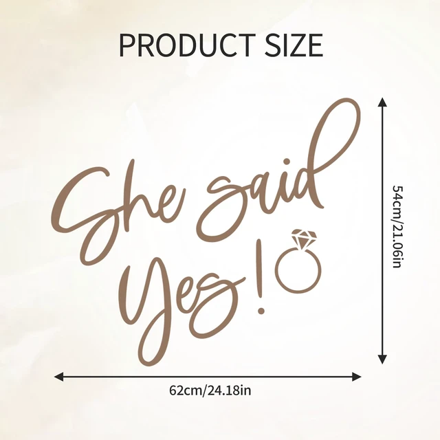 Alt view image 5 of 6 - She Said Yes Sign Decal for Backdrop - She Said Yes Decorations for Bridal Shower Engagement Bridal Shower Proposal Bachelorette Wedding Photo Booth Party Supplies (Balloon not Included)