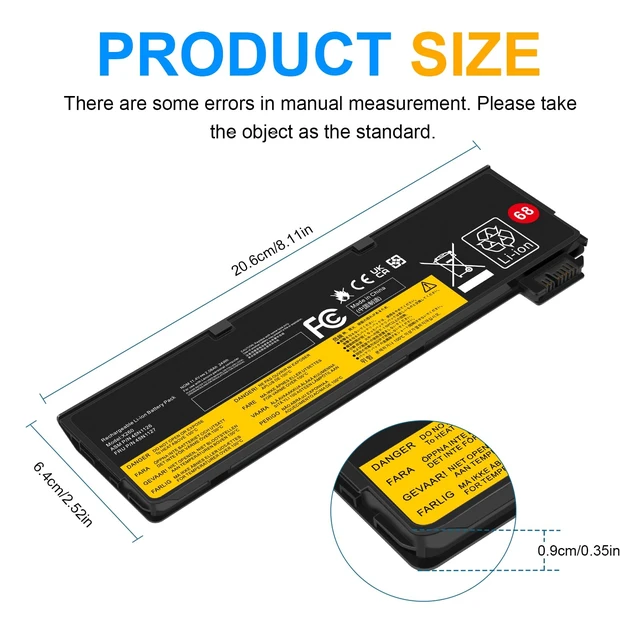 Alt view image 3 of 7 - Replacement Battery Compatible with Lenovo L450 L460 L470 T440s T440 T450 T450s T460 T460P T550, T560, P50S, W550s X240, X250, X260, X270