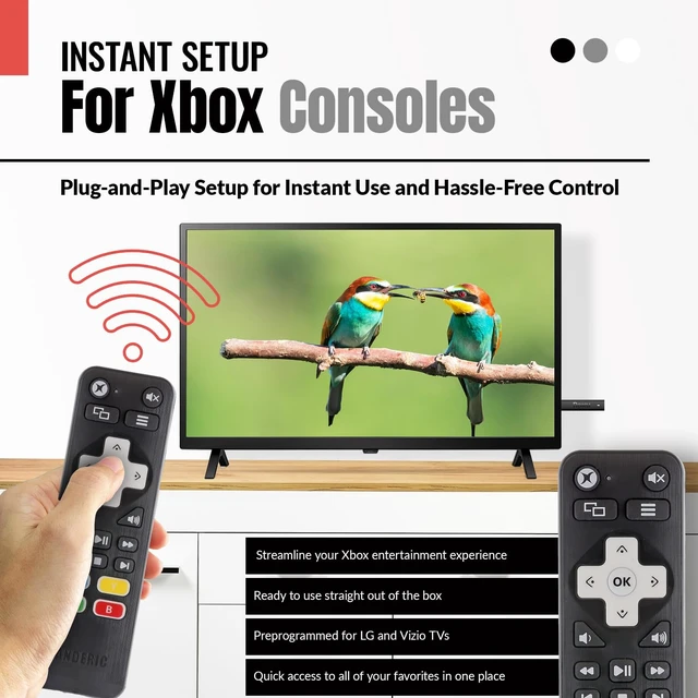 Alt view image 3 of 7 - Xbox One Media Remote Control with Learning Standard IR Xbox Remote with A,B,X,Y Buttons - Works for Xbox One - RRXB01