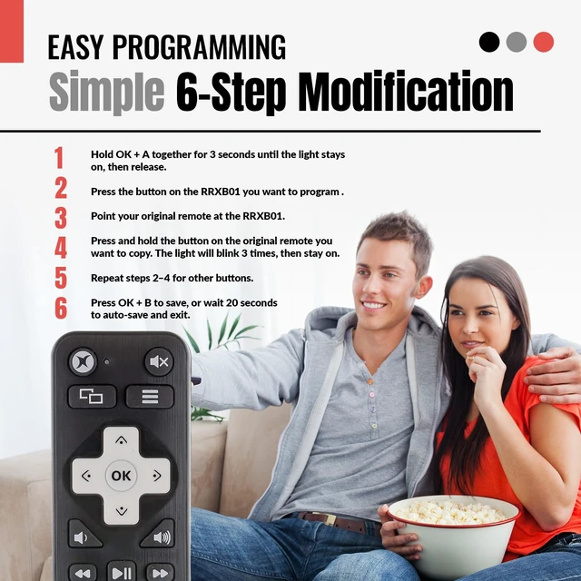Alt view image 7 of 7 - Xbox One Media Remote Control with Learning Standard IR Xbox Remote with A,B,X,Y Buttons - Works for Xbox One - RRXB01