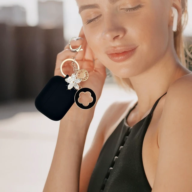 Alt view image 2 of 7 - Compatible with AirPods Pro 3 Case Cover 2025 with Bling Keychain Cleaner Kit Silicone Case for AirPods Pro 3rd Generation Wireless Earbuds (Black)