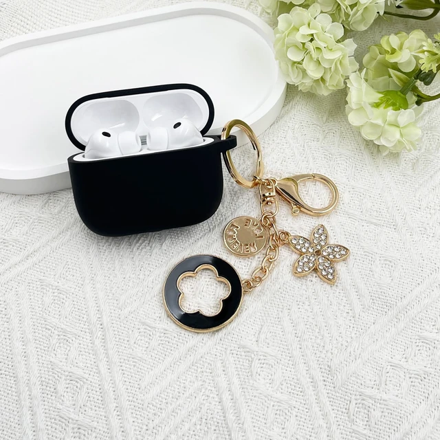 Alt view image 7 of 7 - Compatible with AirPods Pro 3 Case Cover 2025 with Bling Keychain Cleaner Kit Silicone Case for AirPods Pro 3rd Generation Wireless Earbuds (Black)