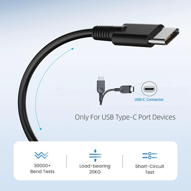 Alt view image 2 of 5 - 100W USB C Laptop Charger Compatible with ThinkBook ThinkPad Yoga IdeaPad Series Type-C AC Adapter Compatible with ADL100YLC3A GX21J75543 SA10M13945 ADLX65YLC3A Models