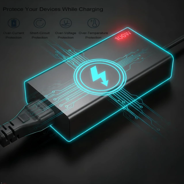 Alt view image 5 of 5 - 100W USB C Laptop Charger Compatible with ThinkBook ThinkPad Yoga IdeaPad Series Type-C AC Adapter Compatible with ADL100YLC3A GX21J75543 SA10M13945 ADLX65YLC3A Models