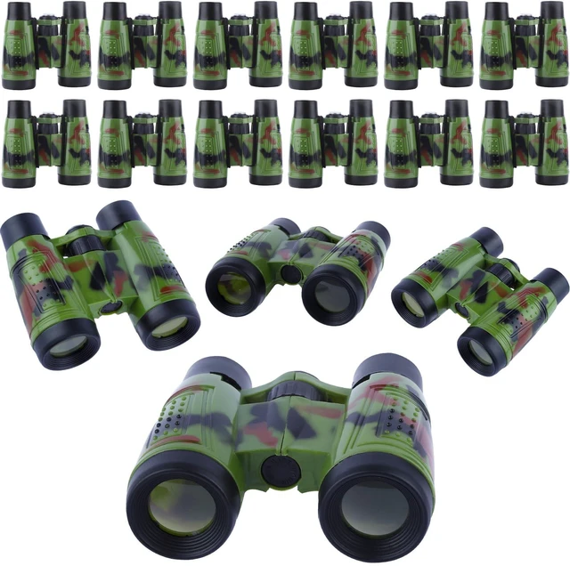 Main image of 12PCS Camouflage Color Binoculars for Kids with Neck String, Binoculars Nature Exploration Toys Safari Jungle Animal Theme Party Favors Gifts for Bird Watching Camping Hunting Hiking Supplies