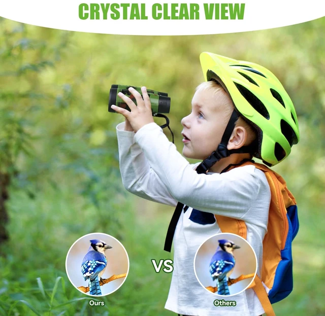 Alt view image 4 of 7 - 12PCS Camouflage Color Binoculars for Kids with Neck String, Binoculars Nature Exploration Toys Safari Jungle Animal Theme Party Favors Gifts for Bird Watching Camping Hunting Hiking Supplies
