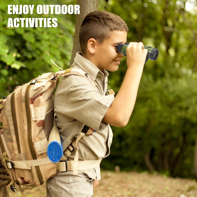 Alt view image 7 of 7 - 12PCS Camouflage Color Binoculars for Kids with Neck String, Binoculars Nature Exploration Toys Safari Jungle Animal Theme Party Favors Gifts for Bird Watching Camping Hunting Hiking Supplies