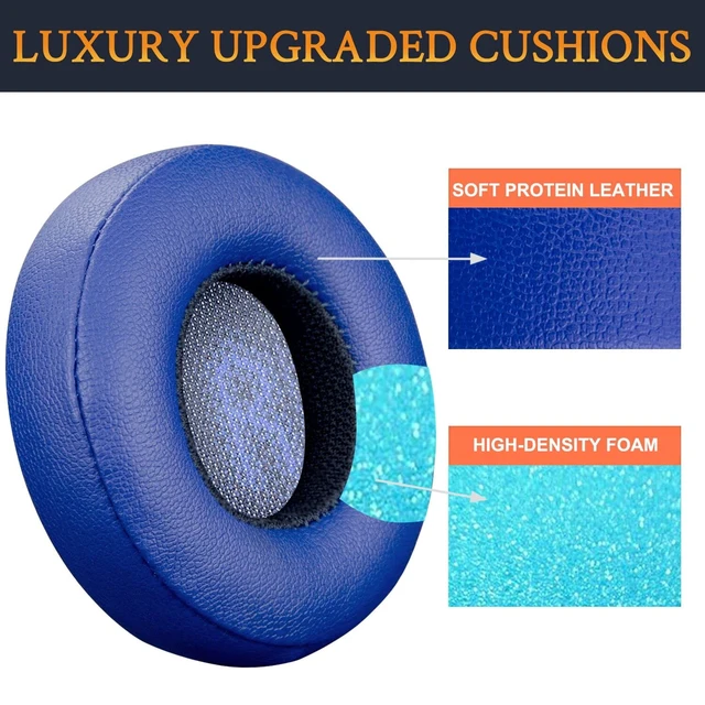Alt view image 3 of 5 - Professional Replacement Ear Pads for JBL E35 E45 E45BT Duet BT Bluetooth Wireless Headphones, Earpads Cushions with Softer Protein Leather, Noise Isolation Foam (Blue)