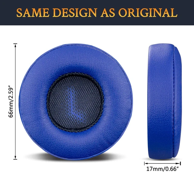 Alt view image 5 of 5 - Professional Replacement Ear Pads for JBL E35 E45 E45BT Duet BT Bluetooth Wireless Headphones, Earpads Cushions with Softer Protein Leather, Noise Isolation Foam (Blue)