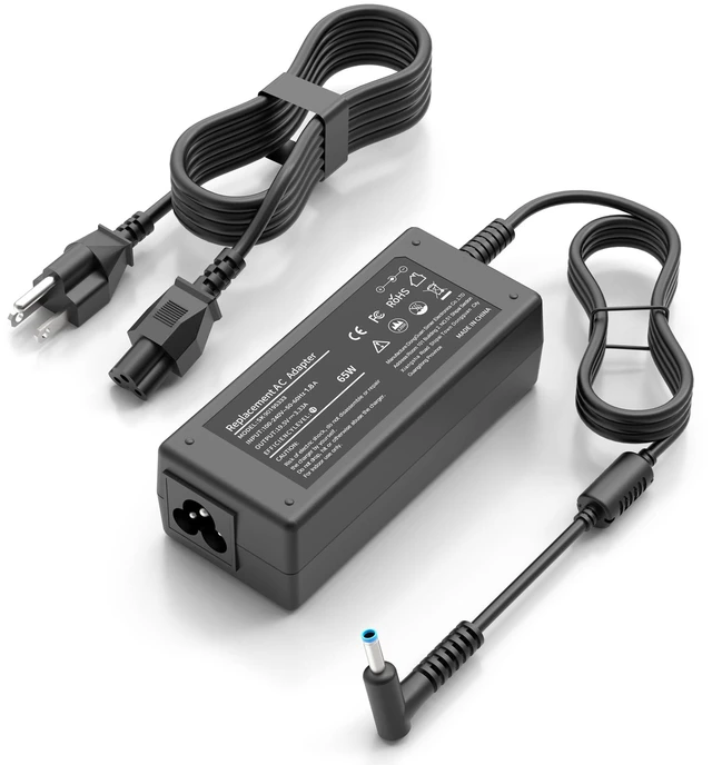 Main image of 65W Laptop Charger for HP Pavilion Envy Smart Blue Tip Adapter 65W/45W Laptop Charger for HP Pavilion X360 14 15 17 Envy X360 13 15 EliteBook 840 G5 ProBook 430 Spectre Blue Tip 4.5x3.0mm