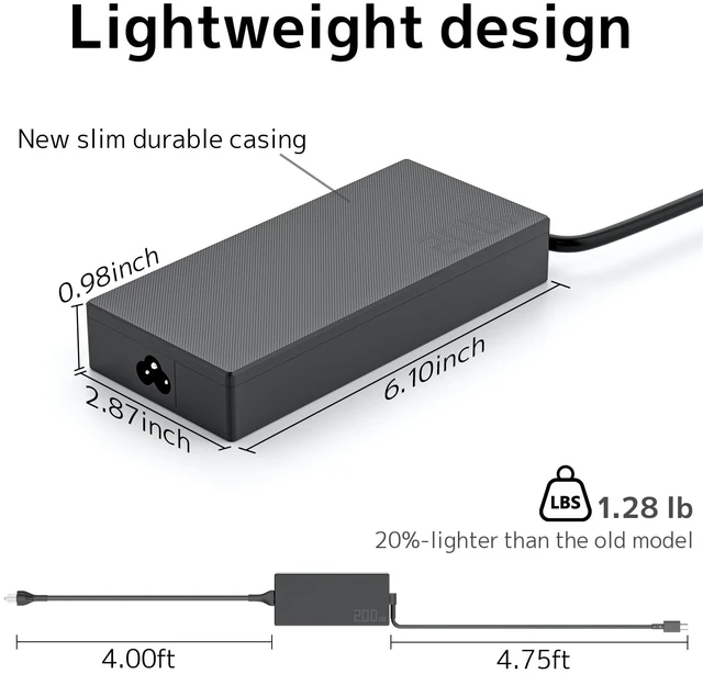 Alt view image 6 of 7 - 200W Charger Fit for ASUS ProArt P16 ROG Zephyrus G14 TUF Gaming Laptop Reinforced Rectangle Connector, ROG Flow z13 G16 Power Supply, A20-200P1A ADP-200JB K AC Adapter, Multi-Safety Protections