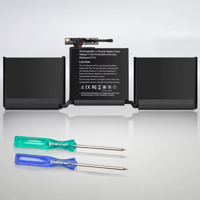 Alt view image 2 of 6 - A1713 A1708 A2159 Laotop Battery for Mac Book Pro 13 Inch A1708(Mid2017,Late 2016) A2159 (2019) A2289 (2020) A2338 (2020,2022) EMC