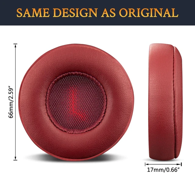 Alt view image 5 of 5 - Professional Replacement Ear Pads for JBL E35 E45 E45BT Duet BT Bluetooth Wireless Headphones, Earpads Cushions with Softer Protein Leather, Noise Isolation Foam (Red)