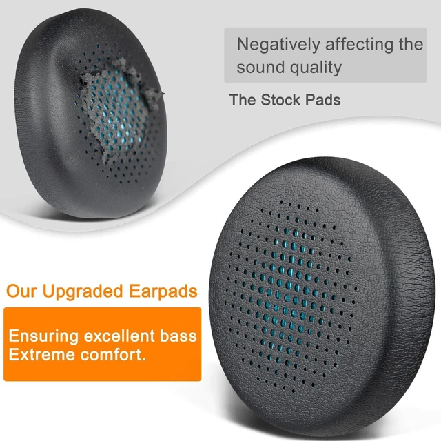 Alt view image 5 of 5 - Replacement Earpads for JLab Go Work/Go Work Gen 2 Wireless Headsets, Ear Pads Cushions with Soft Protein Leather and High-Density Memory Foam - Black