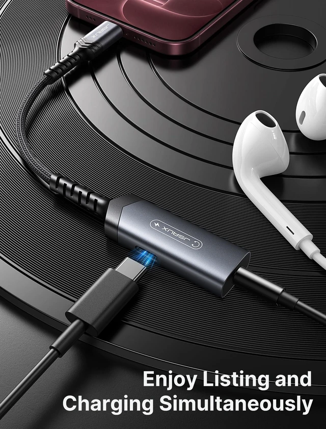 Alt view image 2 of 7 - USB C Headphone Adapter and Charger, 2-in-1 3.5mm Audio, PD 60W Fast 2-in-1 AUX Mic Jack with PD 60W Fast Charging, for Earphones, iPhone 18/17/16 Pro/Pro Max,iPhone Duo,Galaxy S26 S25, iPad Pro