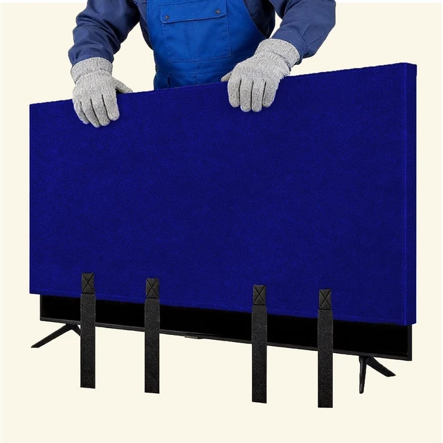 Main image of TV Moving Dust Cover 55", Heavy Felt Cover for MovingTV, Anti-Scratch For 50-65" TV Screen Protector with Bottom Strap,Duty Felt Material for Moving,Home Renovation,Pet Scratch ProtectionBlue