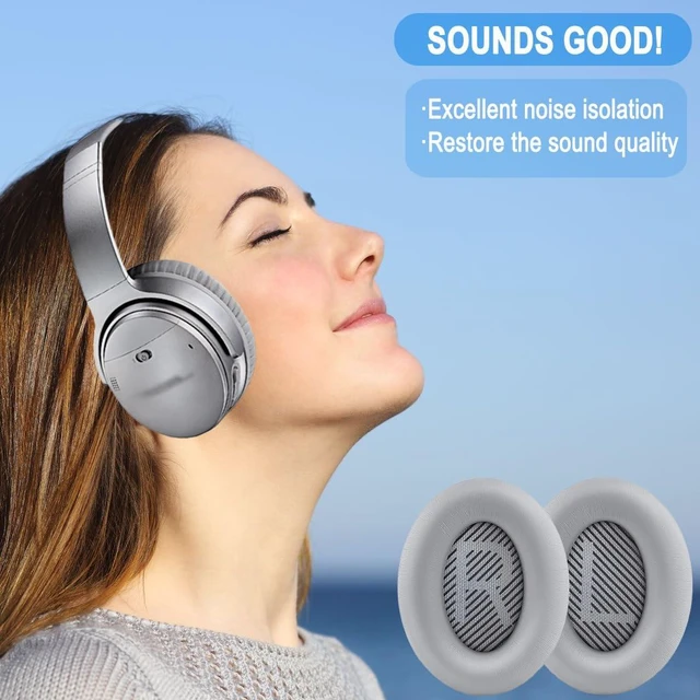 Alt view image 7 of 7 - Replacement Ear Pads for Bose Headphones QC35 QC35 II Original design, Fits qc35 qc35ii qc45 qc25 qc2 ae2, Softer leather and memory foam, Thicker and durable, Easy to install