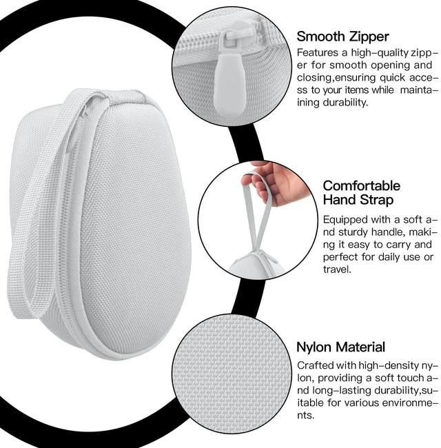 Alt view image 3 of 7 - Hard Case for SHOKZ OpenRun Pro 2/1/Mini,OpenMove,OpenSwim, White Compatible with All Dual-Size SHOKZ Open-Ear Bone Conduction Sport Headphones, Standard And Mini Fit, Custom-Molded Insert