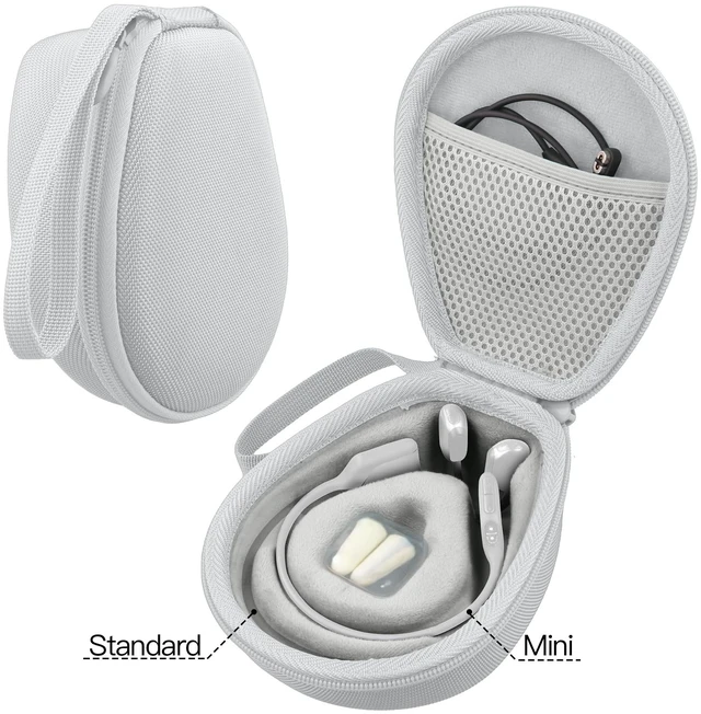 Alt view image 4 of 7 - Hard Case for SHOKZ OpenRun Pro 2/1/Mini,OpenMove,OpenSwim, White Compatible with All Dual-Size SHOKZ Open-Ear Bone Conduction Sport Headphones, Standard And Mini Fit, Custom-Molded Insert