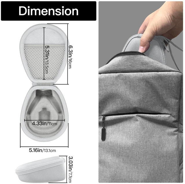 Alt view image 6 of 7 - Hard Case for SHOKZ OpenRun Pro 2/1/Mini,OpenMove,OpenSwim, White Compatible with All Dual-Size SHOKZ Open-Ear Bone Conduction Sport Headphones, Standard And Mini Fit, Custom-Molded Insert