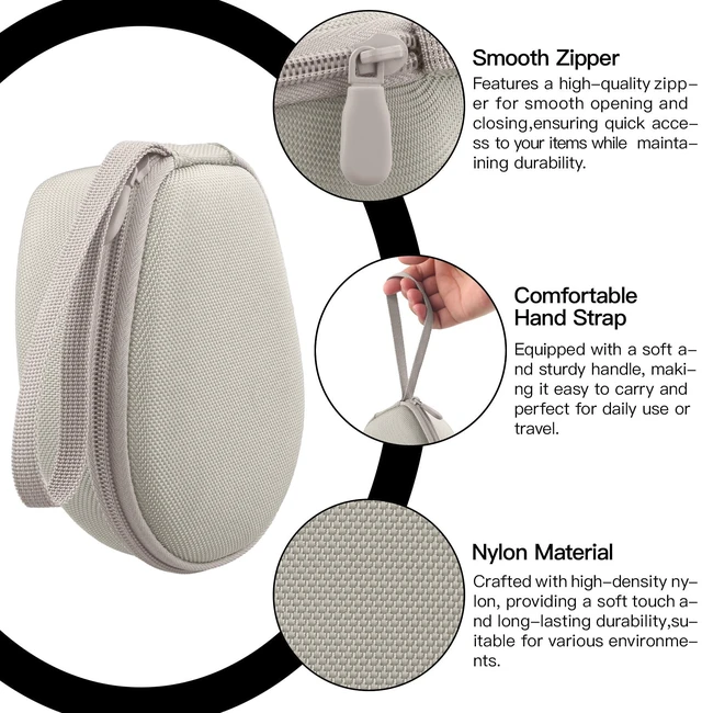 Alt view image 3 of 7 - Hard Case for SHOKZ OpenRun Pro 2/1/Mini,OpenMove,OpenSwim, Beige Compatible with All Dual-Size SHOKZ Open-Ear Bone Conduction Sport Headphones, Standard And Mini Fit, Custom-Molded Insert