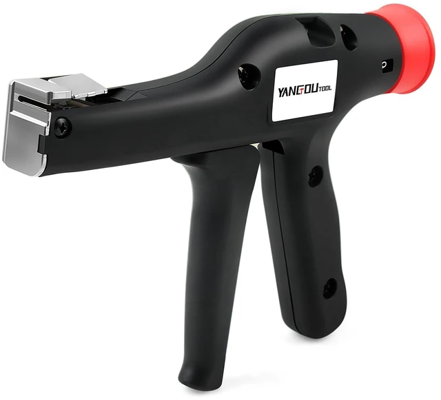Main image of Cable Tie Gun, Fasten and Cut Cables with 16 Adjustable Tension Settings - Fit 2.8mm to 12mm Wide and up to 2mm Thick Nylon Ties