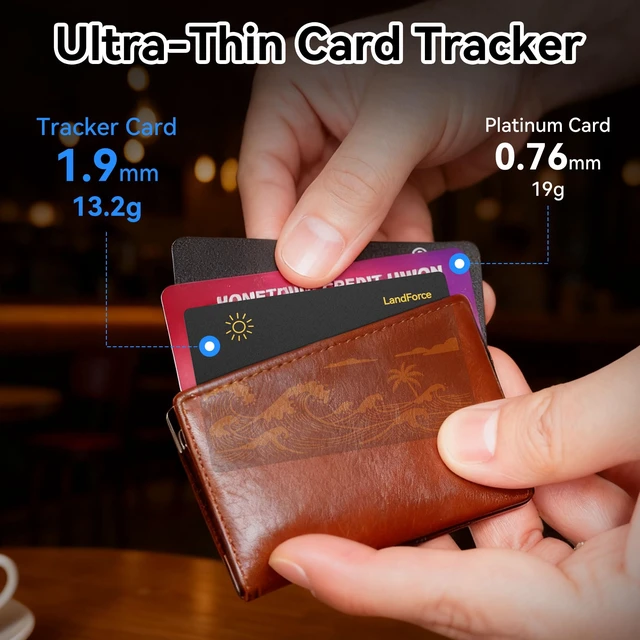 Alt view image 3 of 7 - 2Pack Ultra-Thin Wallet Tracker Card, 0.07in IP68 Waterproof Smart Finder Wireless Charging, Find My Compatible, Separation Alerts, for Wallet, Passport, Luggage, iPhone/iPad/Mac, iOS Only