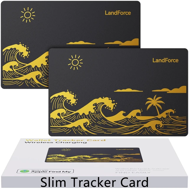 Main image of 2Pack Ultra-Thin Wallet Tracker Card, 0.07in IP68 Waterproof Smart Finder Wireless Charging, Find My Compatible, Separation Alerts, for Wallet, Passport, Luggage, iPhone/iPad/Mac, iOS Only