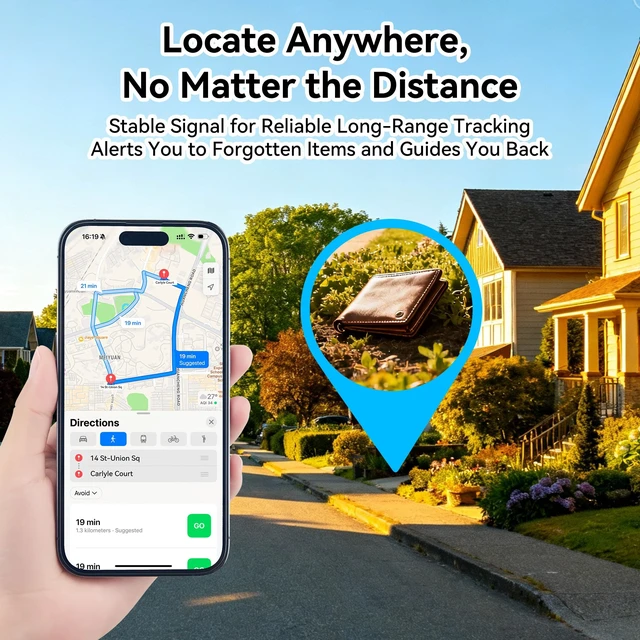 Alt view image 5 of 7 - 2Pack Ultra-Thin Wallet Tracker Card, 0.07in IP68 Waterproof Smart Finder Wireless Charging, Find My Compatible, Separation Alerts, for Wallet, Passport, Luggage, iPhone/iPad/Mac, iOS Only