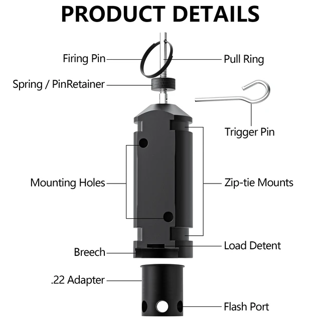 Alt view image 2 of 6 - 2 Pack Perimeter Trip Alarm-12 Gauge Camping Trip Wire Alarm Device for Outdoor and Property Safety/Bear Deterrent (Black)