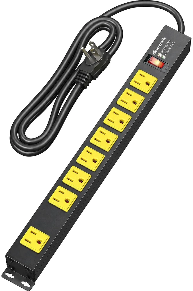 Main image of Long Power Strip, 6 FT Cord Wide Spaced, UL Listed Long Power Strip, 6 FT Cord Wide Spaced, UL Listed
