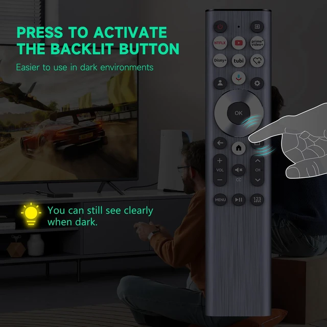 Alt view image 4 of 7 - ERF6A80 Replacement Voice Backlit for Hisense TV Remote Control, for Hisense U6/U7/U8/A7 Series Mini-LED ULED 4K UHD Google Smart TV