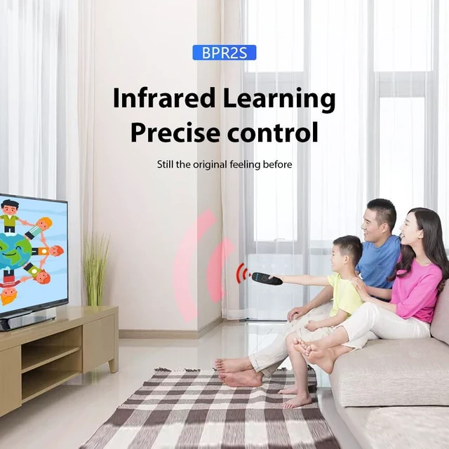 Alt view image 7 of 7 - BPR2S BT Voice Remote Control Air Mouse Remote Control Replacement with 6-Axis Gyro Support IR Learning TV 4 Keys IR Isolation for Android TV Box ATV Devies (Not Included Batteries)