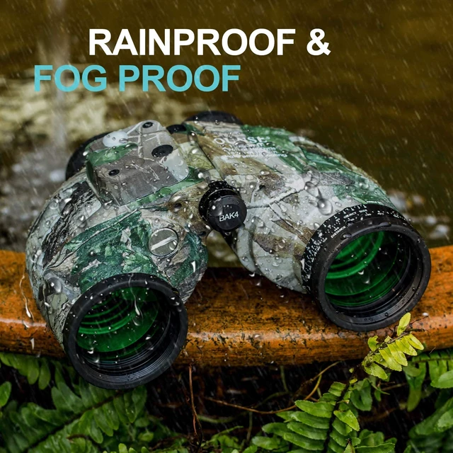 Alt view image 6 of 7 - 10X50 Marine Binoculars Adults Waterproof Rangefinder Compass Sealed Against Rain, Splash, HumidityBAK4 + FMC Anti-ReflectiveLow Light, Dawn, DuskBird Watching Hunting Scope