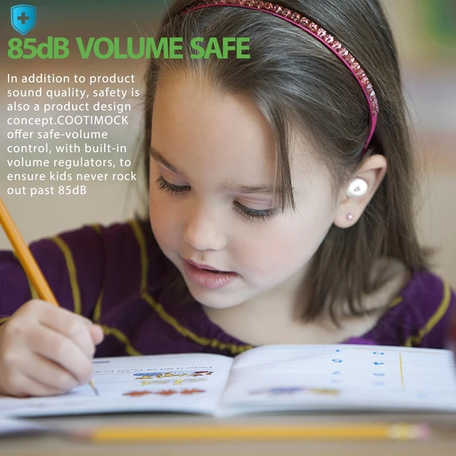 Alt view image 2 of 7 - Kids Wireless Earbuds, 85dB Volume Limited, Frog Bluetooth Earbuds for Kids ages 7+, Waterproof, Touch Controls, with Mic, School, Travel, Christmas Birthday Gifts for Kids
