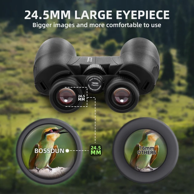 Alt view image 6 of 7 - 16x50 Binoculars for Adults High Powered, Professional Optics Binoculars for Bird Watching with Low Light Night Vision, HD FMC BAK4 Prism Lens, Waterproof & Fogproof for Hunting/Traveling