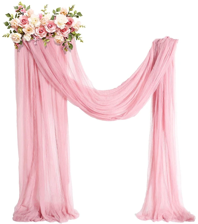 Main image of Wedding Arch Draping Fabric, Extra Long Freely Cut Boho Gauze Backdrop Curtains for Table Runner Wedding Backgrounds Arch Ceremony Ceiling Table Decors(Blush Pink,3 x 100ft,Cheesecloth)