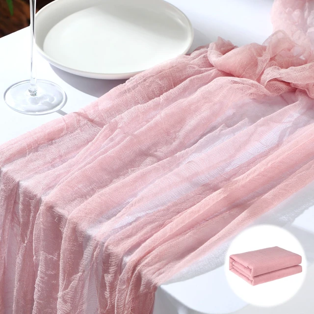 Alt view image 3 of 7 - Wedding Arch Draping Fabric, Extra Long Freely Cut Boho Gauze Backdrop Curtains for Table Runner Wedding Backgrounds Arch Ceremony Ceiling Table Decors(Blush Pink,3 x 100ft,Cheesecloth)