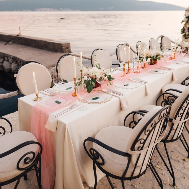 Alt view image 6 of 7 - Wedding Arch Draping Fabric, Extra Long Freely Cut Boho Gauze Backdrop Curtains for Table Runner Wedding Backgrounds Arch Ceremony Ceiling Table Decors(Blush Pink,3 x 100ft,Cheesecloth)
