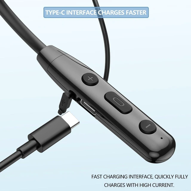 Alt view image 6 of 7 - Neckband Bluetooth Earphone, 50 Hours Playback time (Black) Wireless sports earphone with microphone Bluetooth headphones, in-ear headphonesSuitable for outdoor sports