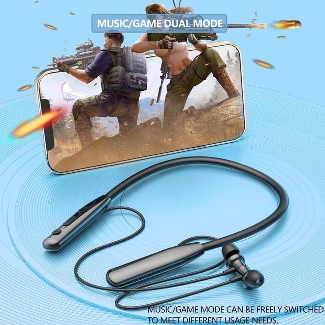 Alt view image 7 of 7 - Neckband Bluetooth Earphone, 50 Hours Playback time (Black) Wireless sports earphone with microphone Bluetooth headphones, in-ear headphonesSuitable for outdoor sports