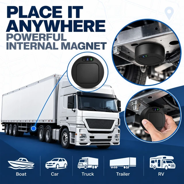 Alt view image 2 of 7 - GPS Tracker for Vehicles, Real-Time Car GPS Tracker with Long Battery Life, 4G LTE, Hidden Magnetic Design, Geofence Alerts, Route History, IP67 Waterproof, Bulit-in SIM Card, Subscription Required