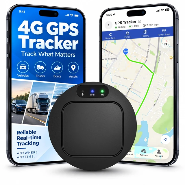 Main image of GPS Tracker for Vehicles, Real-Time Car GPS Tracker with Long Battery Life, 4G LTE, Hidden Magnetic Design, Geofence Alerts, Route History, IP67 Waterproof, Bulit-in SIM Card, Subscription Required