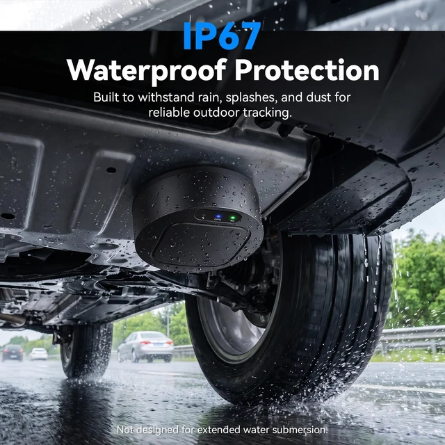 Alt view image 5 of 7 - GPS Tracker for Vehicles, Real-Time Car GPS Tracker with Long Battery Life, 4G LTE, Hidden Magnetic Design, Geofence Alerts, Route History, IP67 Waterproof, Bulit-in SIM Card, Subscription Required