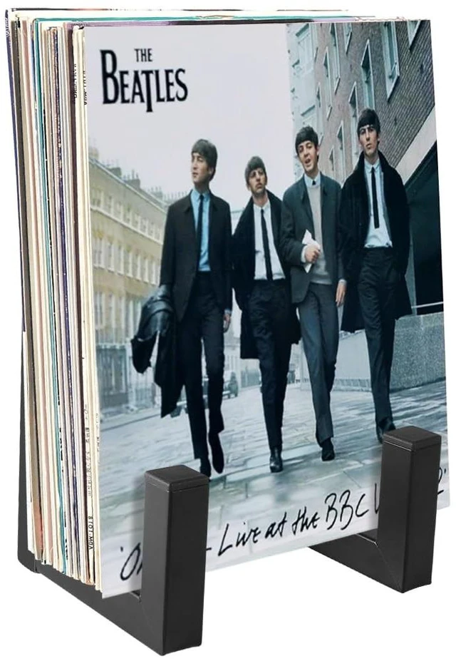 Main image of Vinyl Record Storage Holder, Black LP Display Rack Organizer, Metal Record Stand (1 Pack)