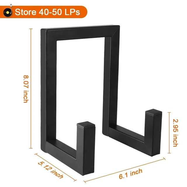 Alt view image 2 of 7 - Vinyl Record Storage Holder, Black LP Display Rack Organizer, Metal Record Stand (1 Pack)