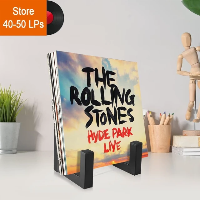 Alt view image 5 of 7 - Vinyl Record Storage Holder, Black LP Display Rack Organizer, Metal Record Stand (1 Pack)