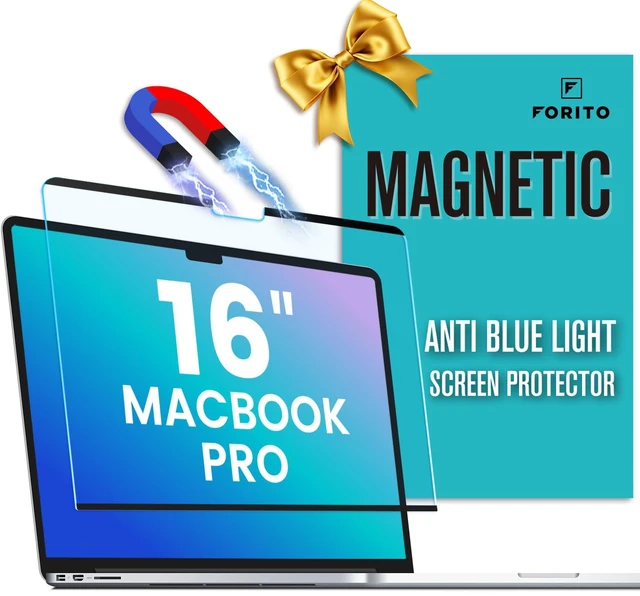 Main image of Magnetic Anti Blue Light Screen Protector Compatible with MacBook Pro 16 inch(2021-2024, M4, M3, M2, M1), Bubble-Free Install, Removable & Reusable Anti Glare Matte Laptop Screen Shield
