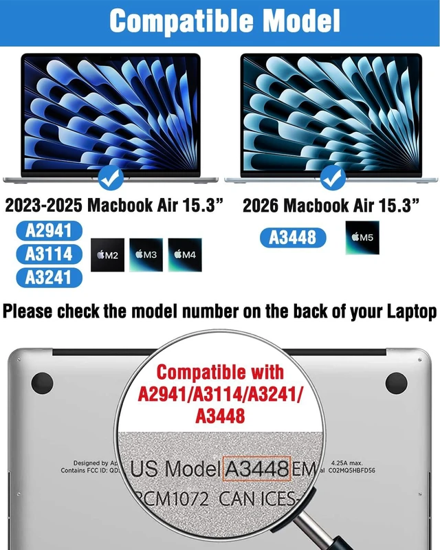 Alt view image 7 of 7 - 2-Pack Anti Glare Matte Laptop Screen Protector Compatible with Apple MacBook Air 15.3-inch (2023-2026, M2, M3, M4, M5), Eye Protection Screen Guard for Students and Programmers